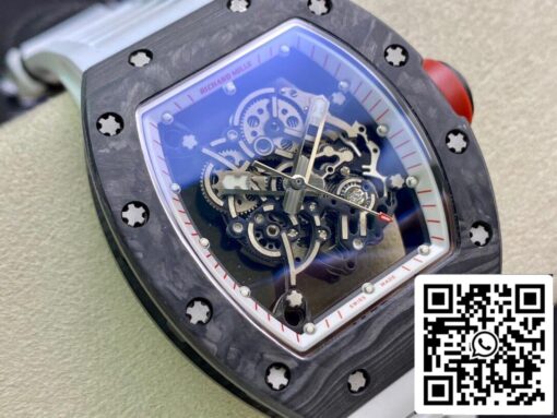 Richard Mille RM055 1:1 Best Edition KV Factory V2 White Rubber Strap - 이미지 2