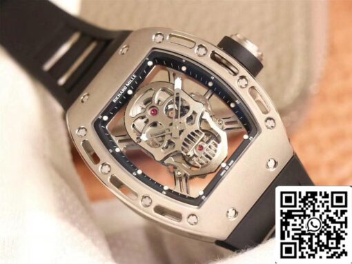 Richard Mille RM052 1:1 Best Edition ZF Factory Silver Skull Dial Swiss Movement - Image 8