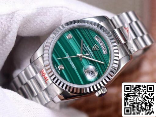 Rolex Day Date President 18038 1:1 Best Edition Malachite Green Diamond Dial Swiss Movement - 이미지 8