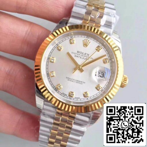 Rolex Datejust 41 126333 Silver Dial 1:1 Best Edition Swiss ETA3255 Stainless Steel 410L and 18K Yellow Gold Bracelet - Imagen 3