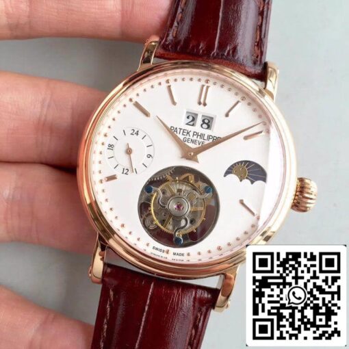 Patek Philippe Tourbillon Moonphase 24H Power Reserve 1:1 Best Edition Swiss Tourbillon White Dial - Image 3