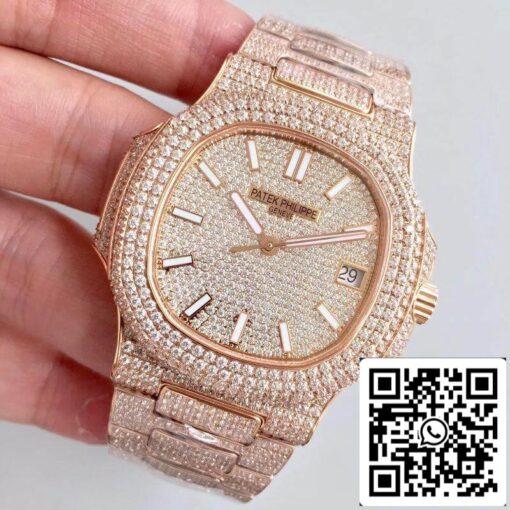 Patek Philippe Nautilus Jumbo 5719/10G-010 1:1 Best Edition Swiss ETA 324SC Diamond Dial – Image 3