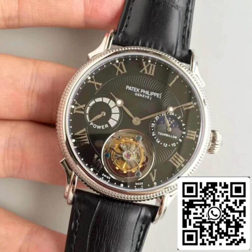 Patek Philippe Tourbillon Moonphase 1:1 Best Edition Swiss Tourbillon Black Dial - Image 3