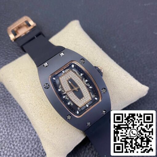 Richard Mille RM 07-01 1:1 Best Edition RM Factory Black Rubber Strap - Image 2