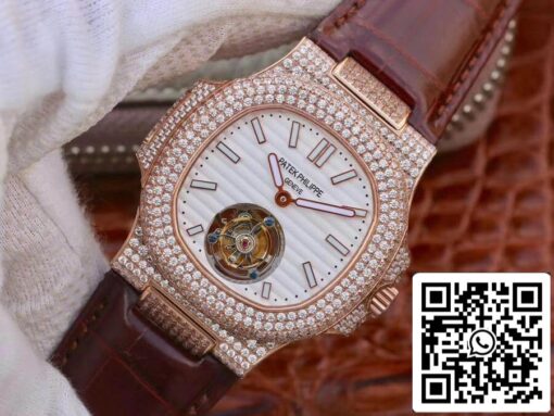 Patek Philippe Nautilus Jumbo 5711 R8 Factory 1:1 Best Edition Swiss Tourbillon Rose Gold - Image 3