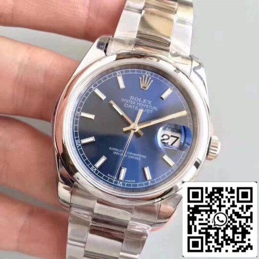 Rolex Datejust II 36mm 116200 AR Factory Blue Dial 1:1 Best Edition Swiss ETA3135 - 이미지 3