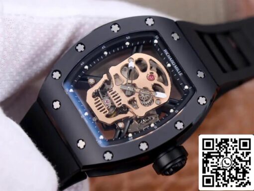 Richard Mille RM52-01 Tourbillon 1:1 Best Edition JB Factory Rose Gold Skull Dial - Image 9