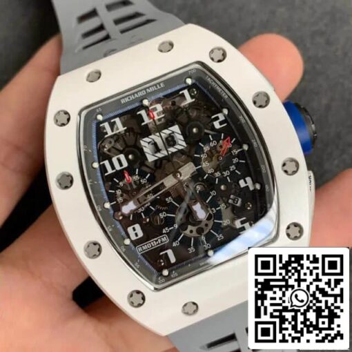 Richard Mille RM-011 1:1 Best Edition KV Factory White Ceramic Case — изображение 8