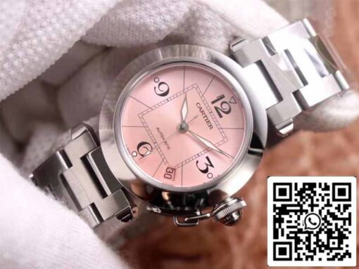 Cartier Pasha W31075M7 1:1 Best Edition V9 Factory Pink Dial Swiss Cal.049 - Image 8