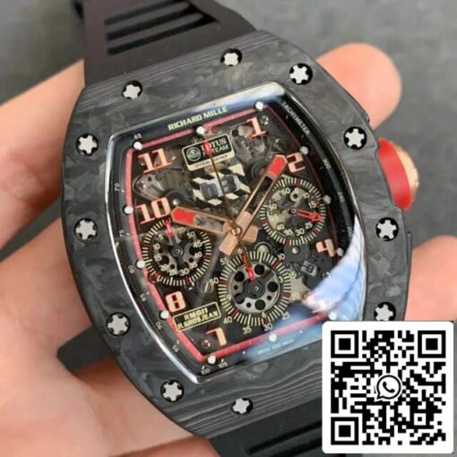 Richard Mille RM-011 1:1 Best Edition KV Factory V2 Forged Carbon Black Strap — изображение 7