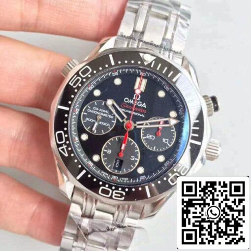 Omega Seamaster Diver 300M Chronograph 212.30.44.50.01.001 Mechanical Watches 1:1 Best Edition Swiss ETA7753 Black Dial - Imagen 8