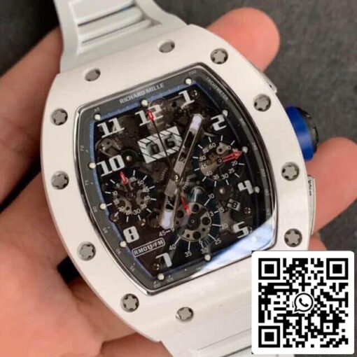 Richard Mille RM-011 1:1 Best Edition KV Factory Ceramic White Rubber Strap — изображение 7