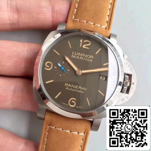 Panerai Luminor PAM1351 ZF Factory Men Watches 1:1 Best Edition Swiss ETA P9010 Brown Leather Strap - Image 8