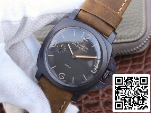 Panerai Luminor PAM375 ZF Factory Mechanical Watches 1:1 Best Edition Swiss ETA P3000 PVD Plated Titanium Case - Image 7