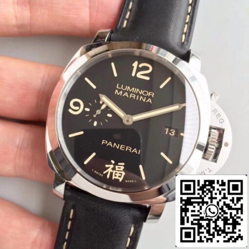 Panerai Luminor PAM498 VS Factory Mechanical Watches 1:1 Best Edition Swiss ETA P9000 Black Leather Strap - Image 8