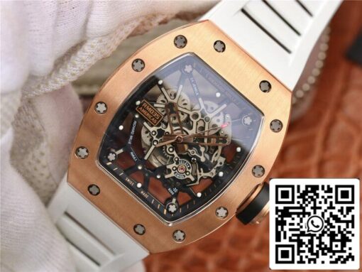 Richard Mille RM035 Americas KV Factory 1:1 Best Edition Rose Gold White Strap - Image 10