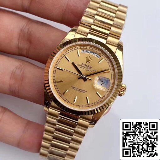 Rolex Day Date M128238-0045 1:1 Best Edition EW Factory Champagne Dial Swiss ETA3255 - Imagen 9