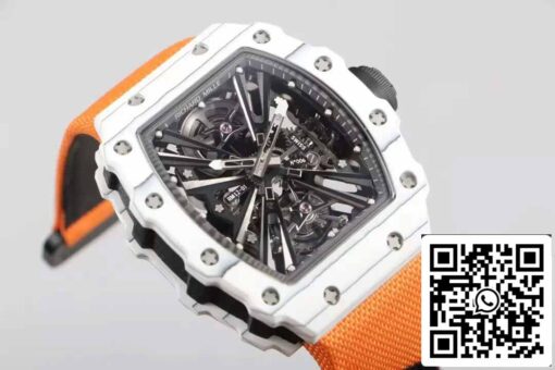 Richard Mille RM12-01 Tourbillon 1:1 Best Edition RM Factory Carbon Fiber Case Orange Strap