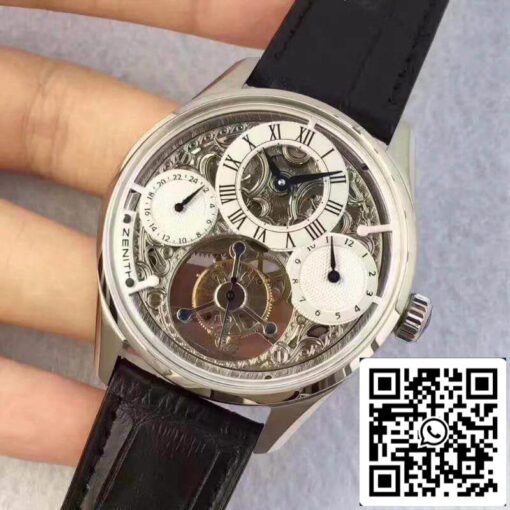 Zenith EP Calender Skeleton Tourbillon RG/LE 1:1 Best Edition Swiss Tourbillon - Image 8