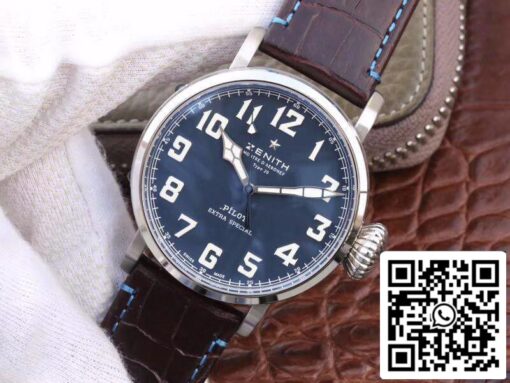 Zenith Pilot Type 20 Extra Special XF Factory 1:1 Best Edition Swiss ETA2824 Superlumed blue dial and hands - Image 7