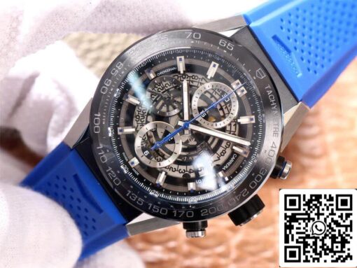 TAG Heuer Carrera CAR2A1T.FT6052 1:1 Best Edition XF Factory Blue Rubber Strap - Image 11