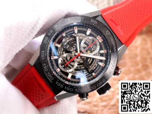 TAG Heuer Carrera CAR2A1Z.FT6050 1:1 Best Edition XF Factory Red Rubber Strap - Image 11