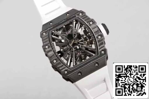 Richard Mille RM12-01 Tourbillon 1:1 Best Edition RM Factory Carbon Fiber White Strap - Image 8