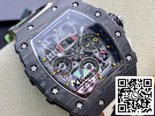 Richard Mille RM-011 1:1 Best Edition KV Factory V2 Carbon Fiber Camo Strap — изображение 11