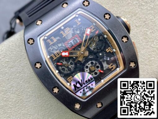 Richard Mille RM011 1:1 Best Edition KV Factory Ceramic Skeleton Dial - Image 9