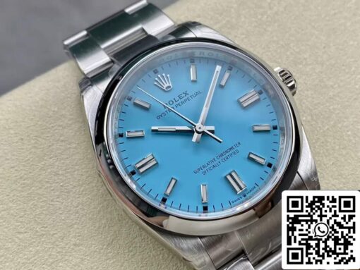 Rolex Oyster Perpetual M126000-0006 36MM 1:1 Best Edition VS Factory Turquoise Blue Dial - Imagen 9