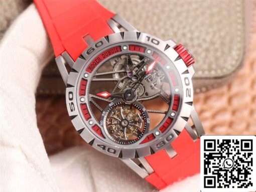 Roger Dubuis Excalibur Spider RDDBEX0572 Hollow Flight Tourbillon 1:1 Best Edition JB Factory Red Strap Swiss RD505SQ - Image 8