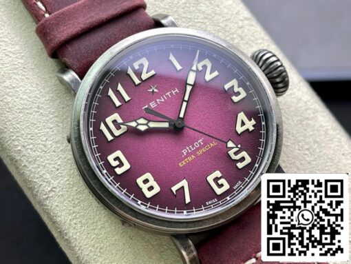 Zenith Pilot 11.2430.679.21.C801 XF Factory 1:1 Best Edition Swiss ETA9015 Pink dial - Image 8