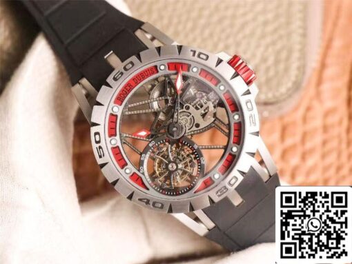 Roger Dubuis Excalibur Spidr (king series) RDDBEX0622 Tourbillon JB Factory 1:1 Best Edition red skeleton dial Swiss RD505SQ - Image 8