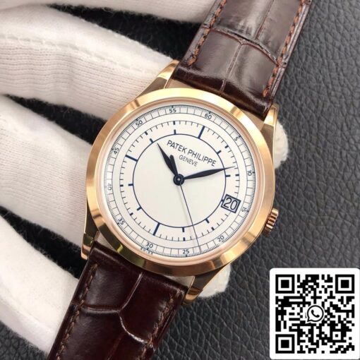 Patek Philippe Calatrava 5296R-001 1:1 Best Edition ZF Factory Rose Gold White Dial - Image 9