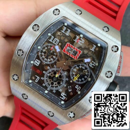 Richard Mille RM011 1:1 Best Edition KV Factory Red Rubber Strap – Image 3