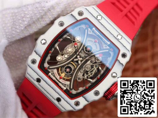 Richard Mille RM53-01 1:1 Best Edition KV Factory TPT Carbon Fiber Red Strap - Image 11