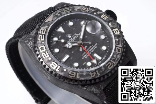 Rolex GMT-MASTER II Diw 1:1 Best Edition Carbon Fiber Black Fabric Strap - Image 8