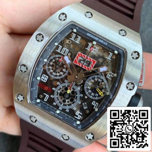 Richard Mille RM11 1:1 Best Edition KV Factory Titanium Brown Strap - Image 7