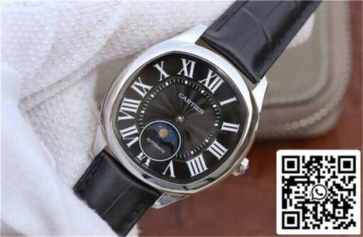 Drive De Cartier Moonphase WGNM0009 1:1 Best Edition Stainless Steel Black Dial - Image 9