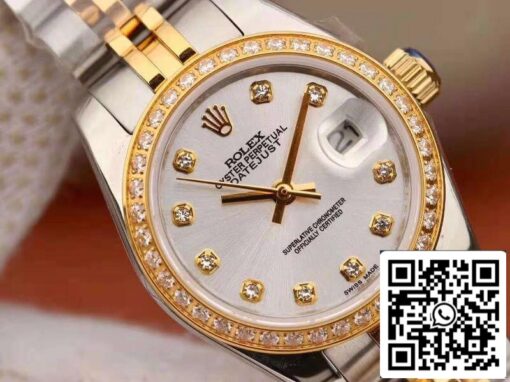 Rolex Lady Datejust 28MM 1:1 Best Edition Swiss NH05 Movement Silver Dial - Image 4