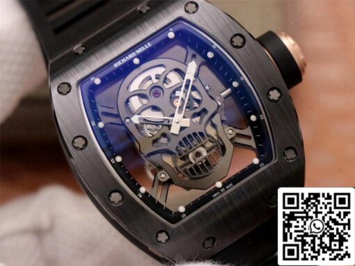 Richard Mille RM052-01 1:1 Best Edition ZF Factory Black Ceramic Grey Skull Dial Swiss Movement - Image 6