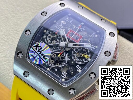 Richard Mille RM11 1:1 Best Edition KV Factory Titanium Yellow Strap - Image 3