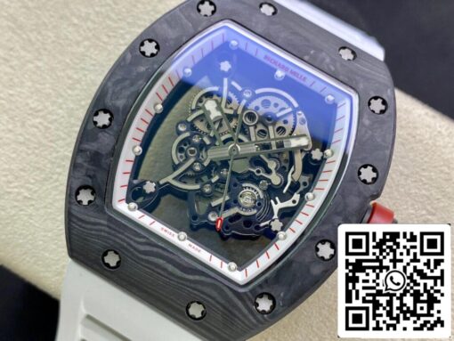 Richard Mille RM055 1:1 Best Edition KV Factory V2 White Rubber Strap - 이미지 3