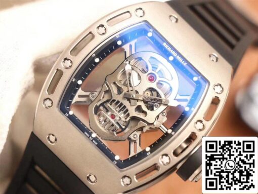 Richard Mille RM052 1:1 Best Edition ZF Factory Silver Skull Dial Swiss Movement - Image 7