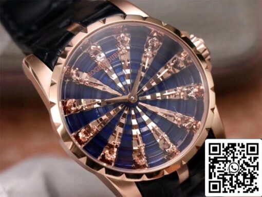 Roger Dubuis Excalibur RDDBEX0684 1:1 Best Edition ZZ Factory Rose Gold Blue Dial Swiss ETA9015 - Image 8