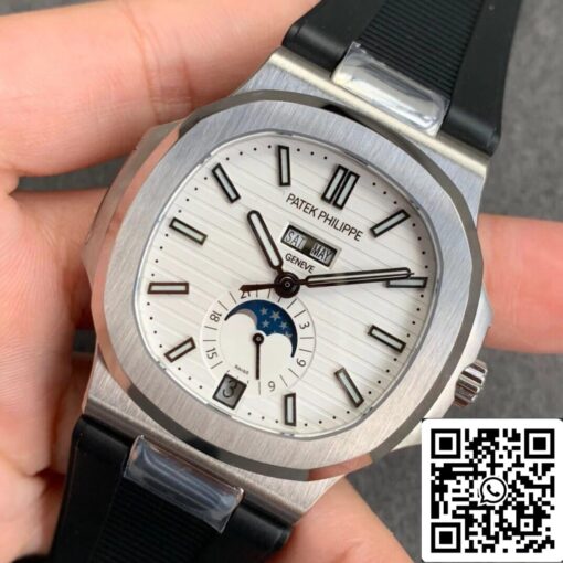 Patek Philippe Nautilus 5726 1:1 Best Edition GR Factory V2 Black Rubber Strap — изображение 8