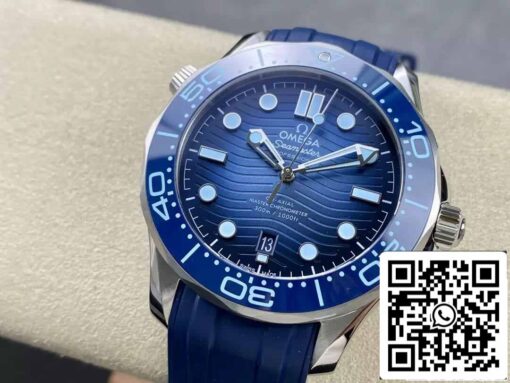 Omega Seamaster Diver 300M 210.32.42.20.03.002 Summer Blue  1:1 Best Edition VS Factory Rubber Strap - Imagen 8