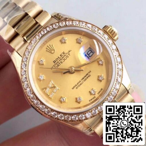 Rolex Lady Datejust 28mm 279138RBR 1:1 Best Edition Swiss ETA2824 Gold Wrapped - Image 4