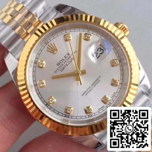 Rolex Datejust 41 126333 Silver Dial 1:1 Best Edition Swiss ETA3255 Stainless Steel 410L and 18K Yellow Gold Bracelet - Imagen 4