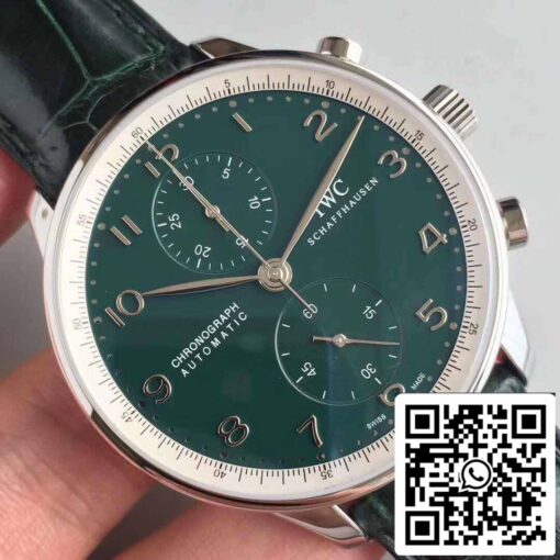 IWC Portuguese YL Factory 1:1 Best Edition Swiss ETA69355 Green Dial With Silver Markers - Image 7